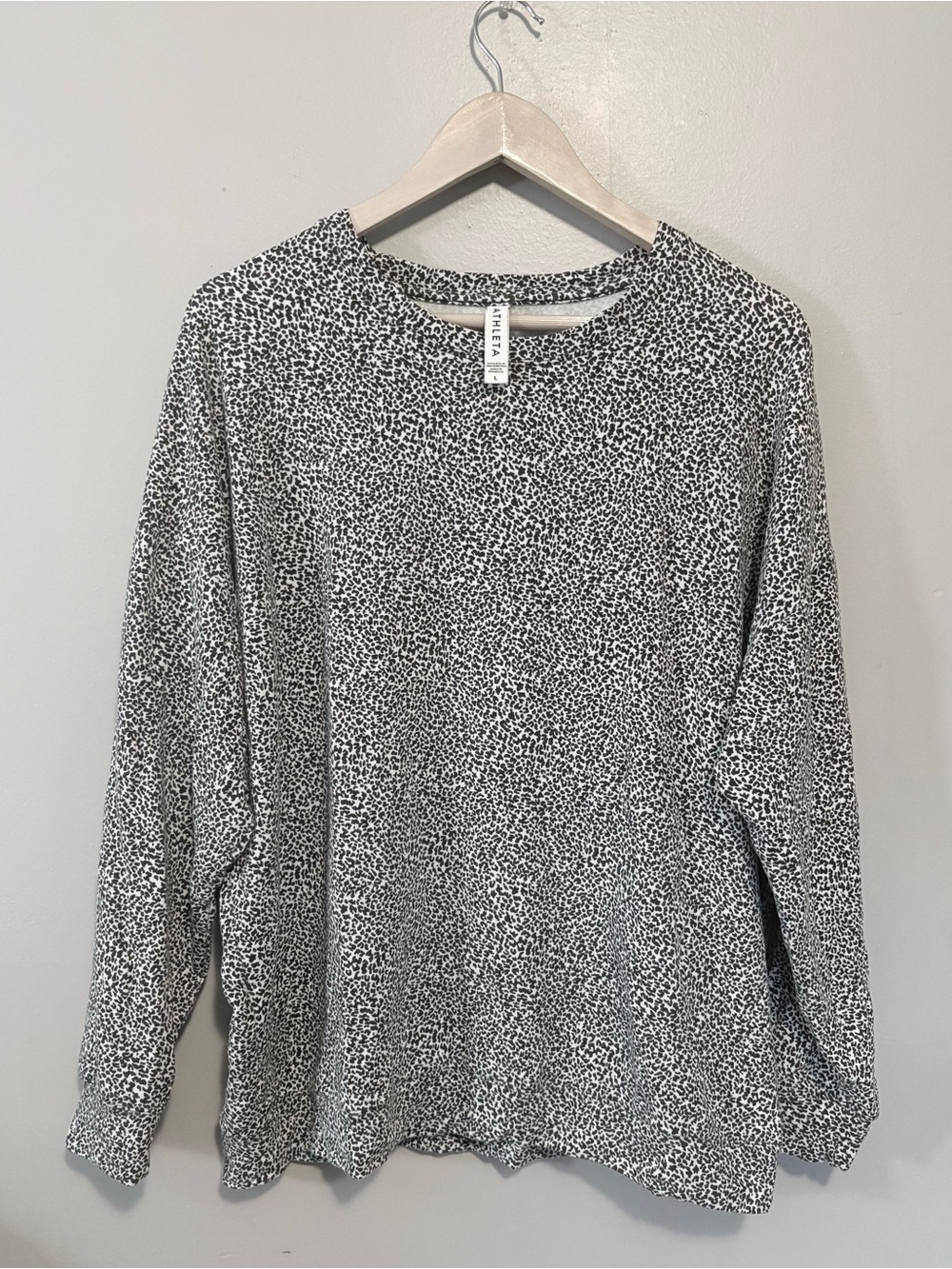 Athleta Black and White Leopard Crewneck